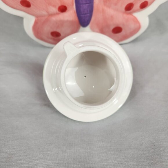 Ellen Krans Butterfly Teapot Coynes & Co 2003 Pink Purple Green Collectable - Picture 7 of 12
